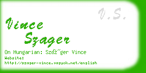 vince szager business card